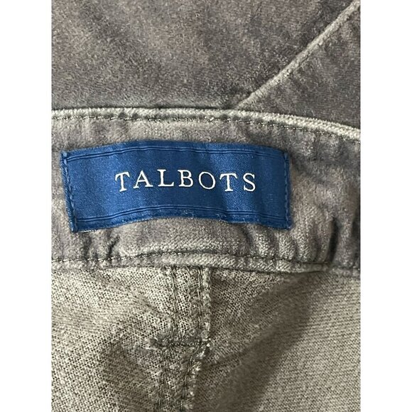 Talbots Women"s Petite High-Rise Straight-Leg Gray Corduroy Pants Size 12 Petite - Picture 4 of 7